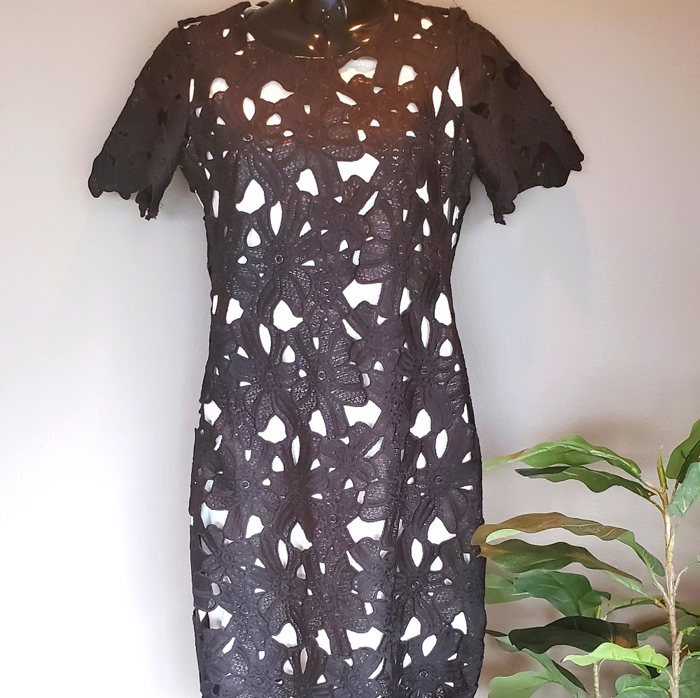 Calvin Klein Black & White Cutout Dress